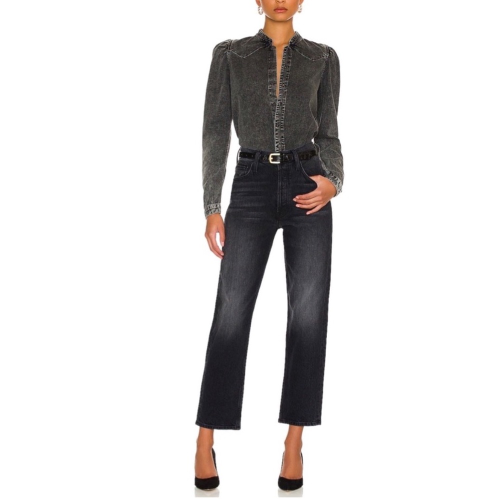 MOTHER Superior The Tomcat High-Rise Straight Leg Jean in Lies Lies Lies Size 28